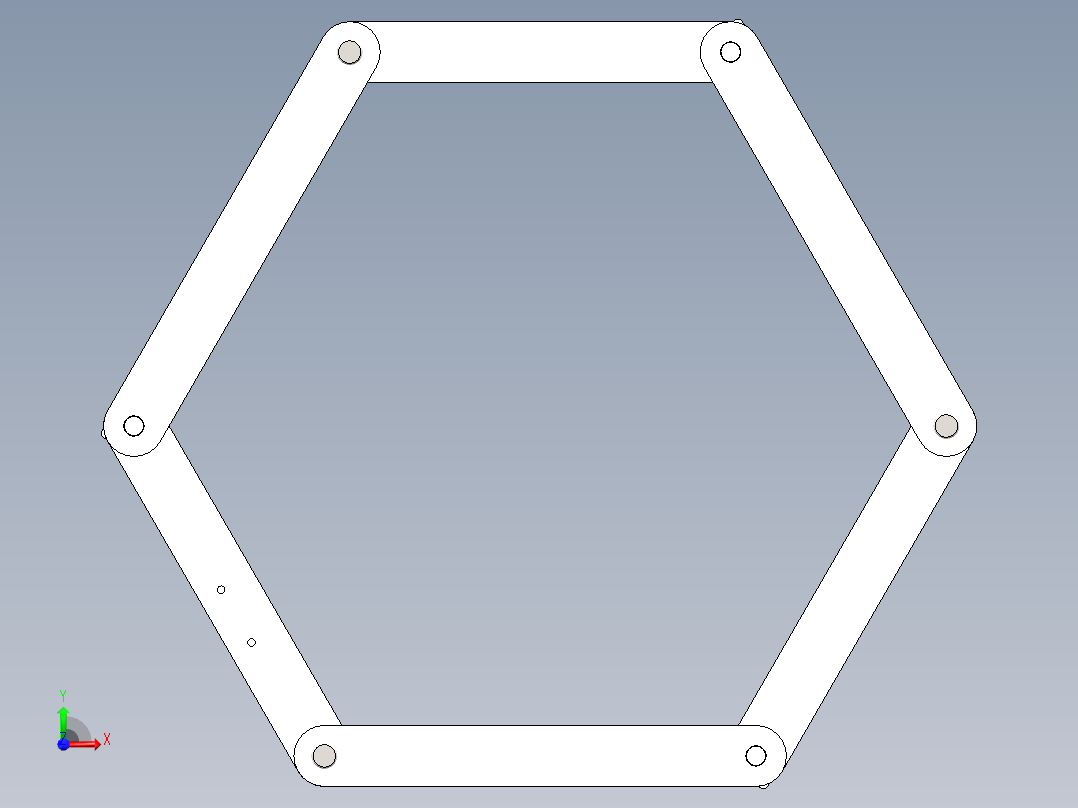 Q188-大型六边形滚动机构的设计与研究【三维SolidWorks】前视图