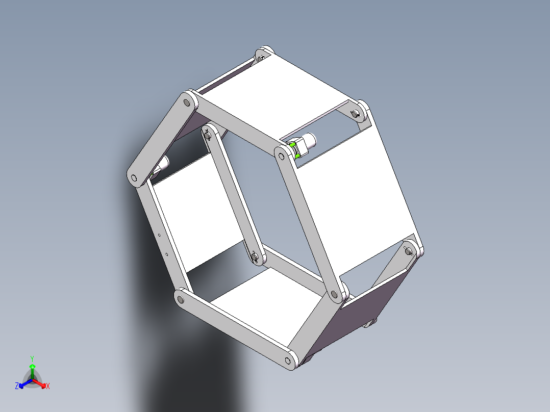 Q188-大型六边形滚动机构的设计与研究【三维SolidWorks】正等轴测图