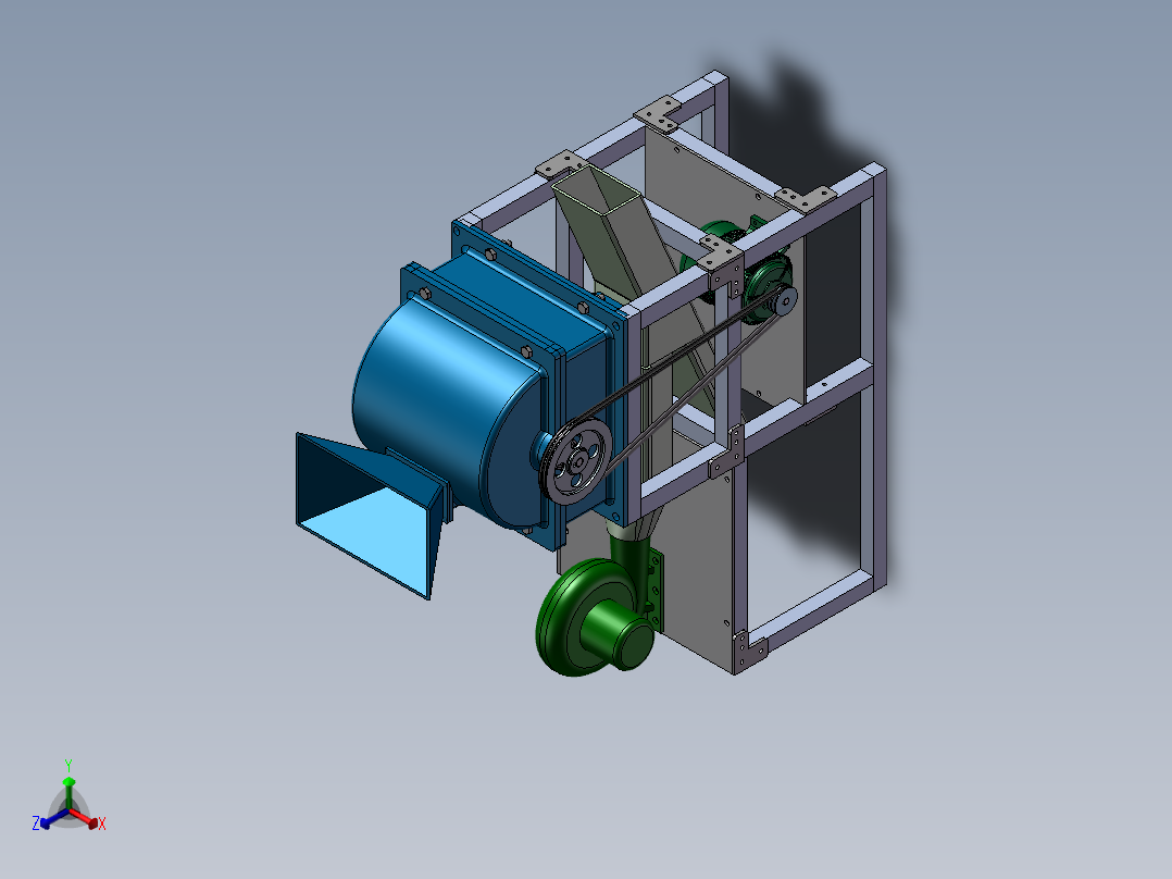 蚕豆剥壳机正等轴测图