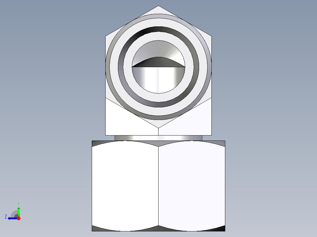 卡套式工业通用硬管接头EO_Swivel_nut_elbow_EW16SOMD71右视图
