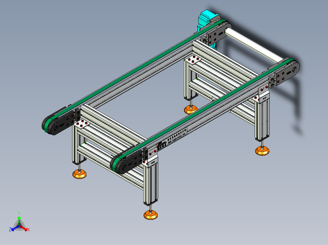 LE-XC4080-齿形同步线左直连驱动正等轴测图