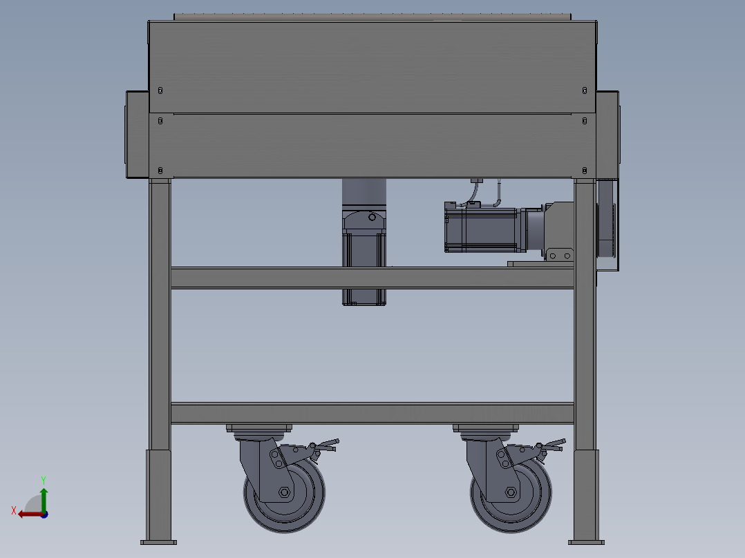 斜轮分拣机三维图后视图