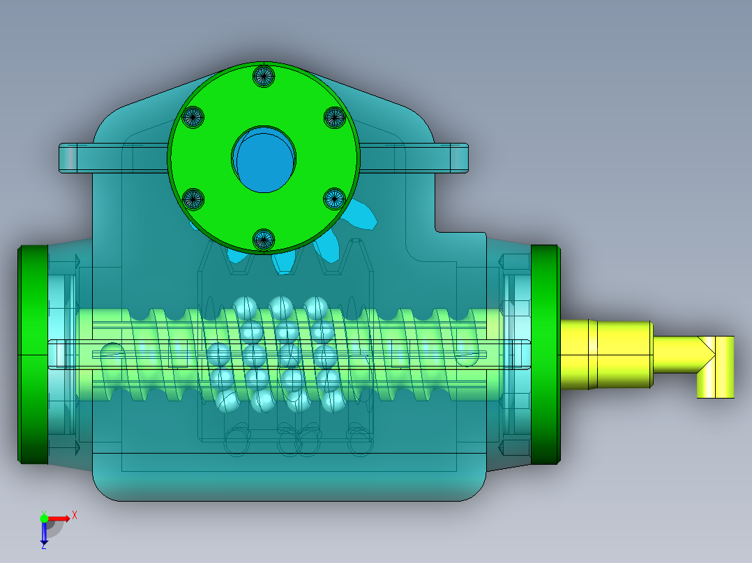 汽车循环球转向器的设计730420俯视图