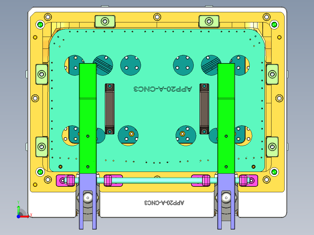 APP20-lcd-cover-al-CNC3笔记本CNC工装夹具三维模型-1110前视图