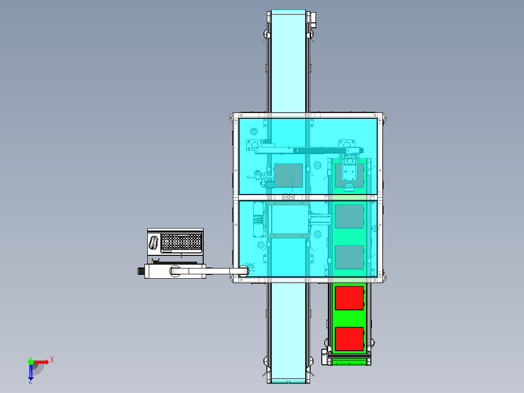 OCV检测分选机catia俯视图