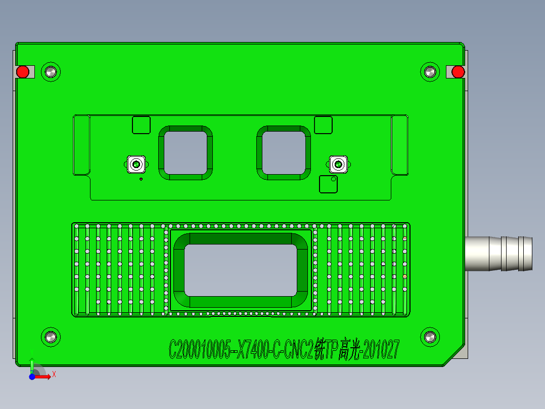 X7400-C笔记本CNC工装夹具三维模型-CNC2铣TP高光-201027前视图
