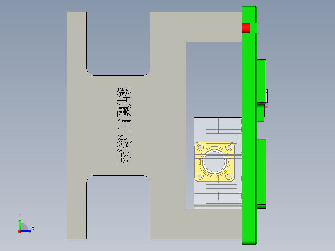 X7400-C笔记本CNC工装夹具三维模型-CNC2铣TP高光-201027左视图