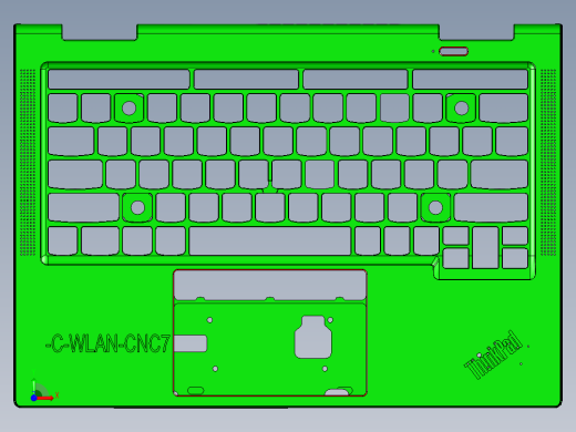 THINKPAD电脑键盘电源空高光C角程序模型前视缩略图