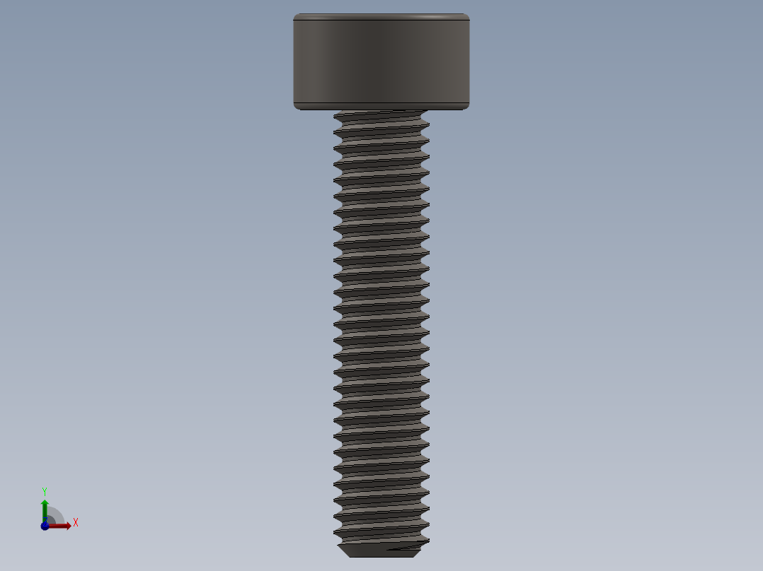 Screw_DIN_912_M3x14F_A2.SLDPRT公制内六角螺钉前视图