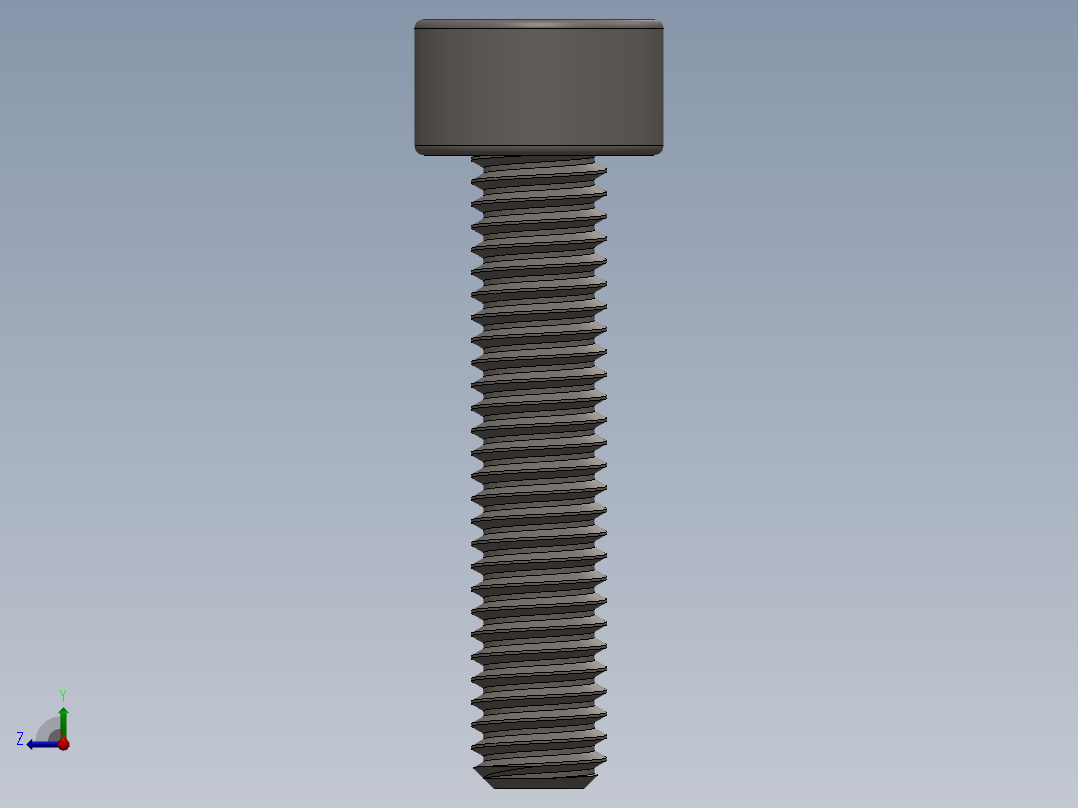 Screw_DIN_912_M3x14F_A2.SLDPRT公制内六角螺钉右视图