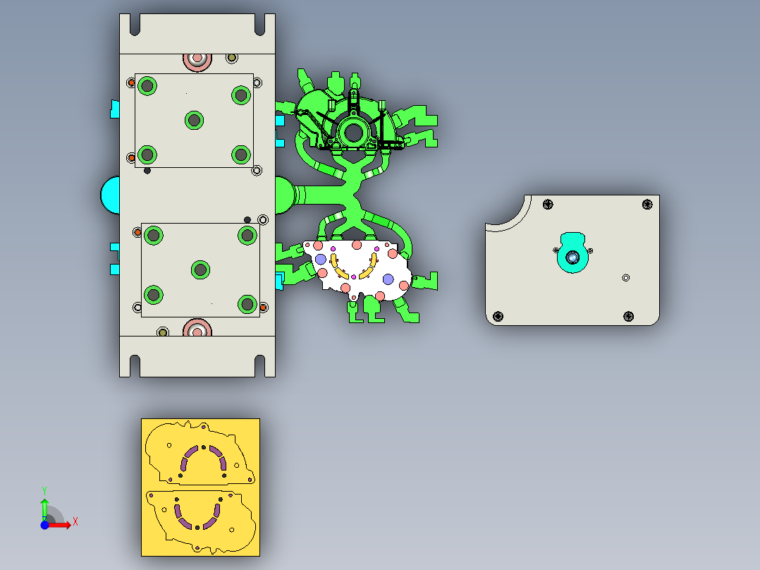 塑料上壳注塑成型模具设计前视图