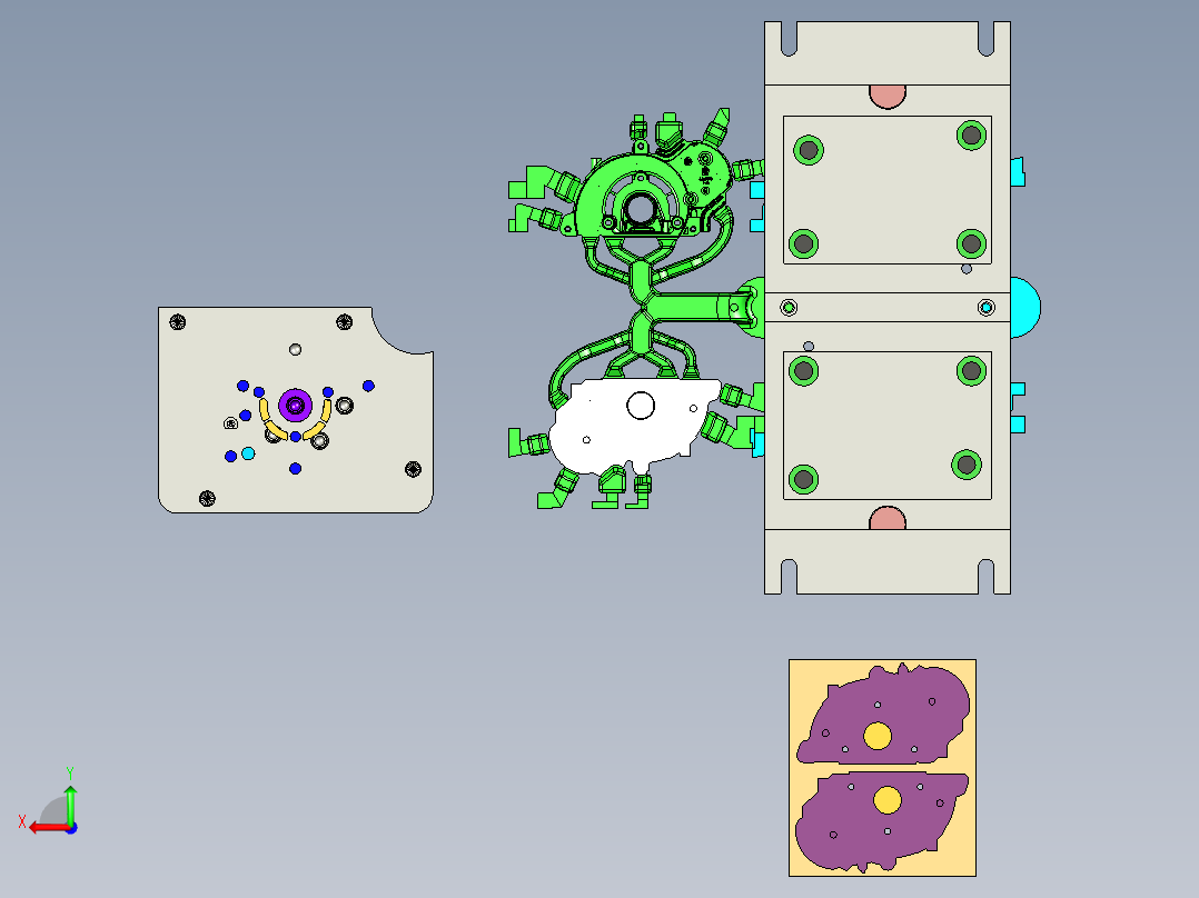 塑料上壳注塑成型模具设计后视图