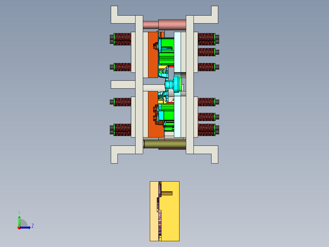 塑料上壳注塑成型模具设计左视图