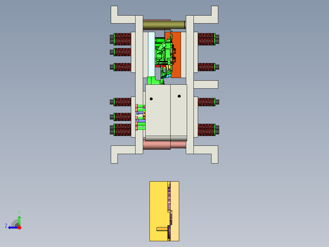 塑料上壳注塑成型模具设计右视图