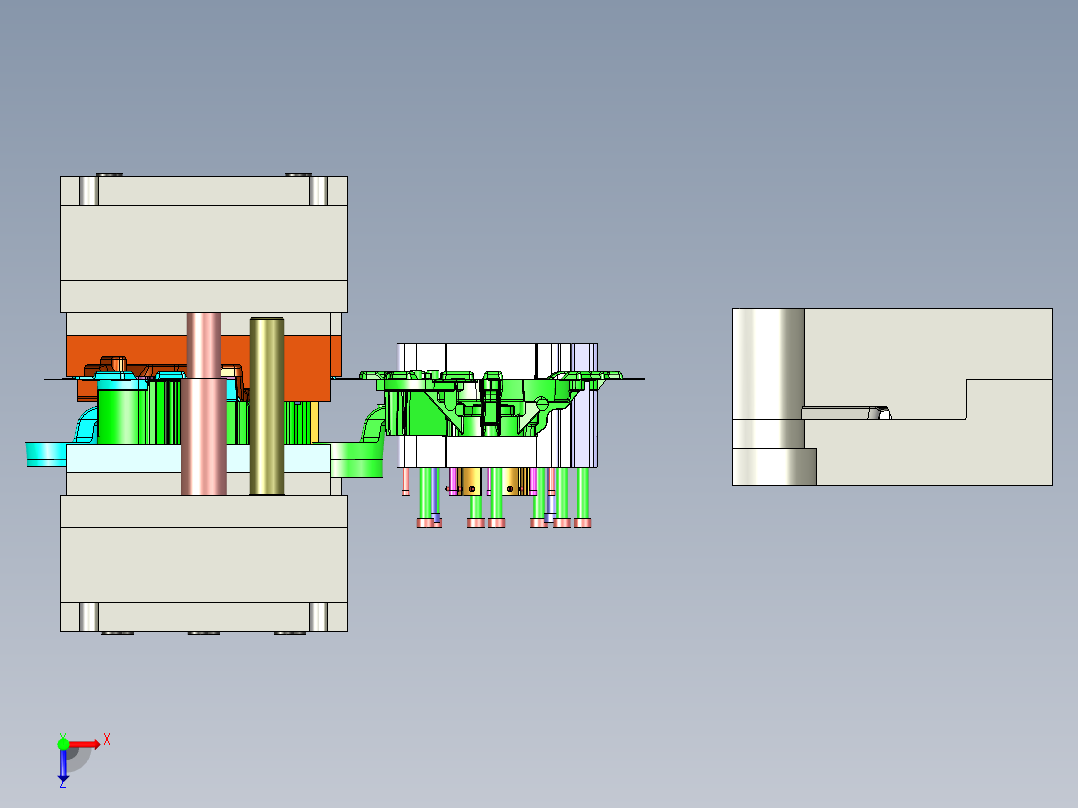 塑料上壳注塑成型模具设计俯视图