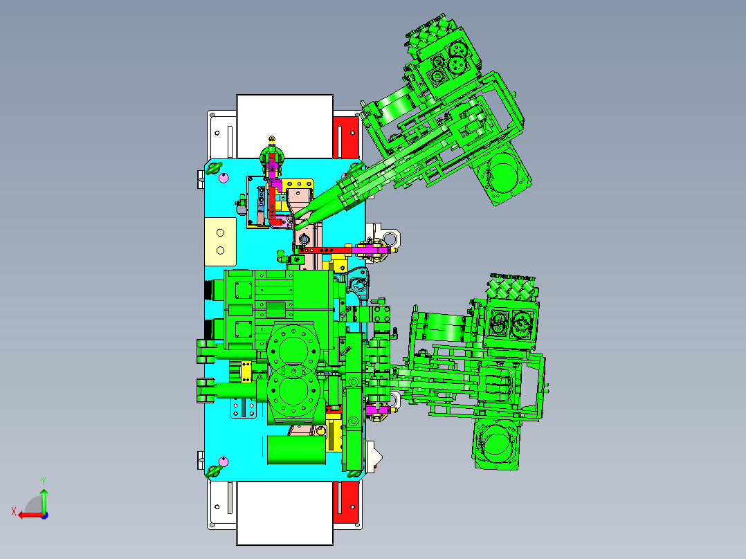 汽车纵横梁电阻焊夹具设计后视图