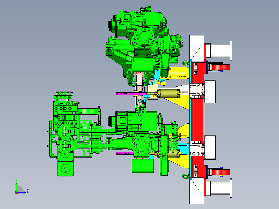 汽车纵横梁电阻焊夹具设计左视图
