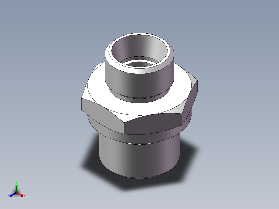 英制管螺纹ED密封、1CB-18-08WD正等轴测图