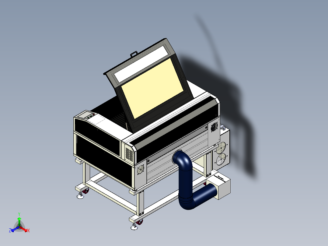 激光切割设备正等轴测图