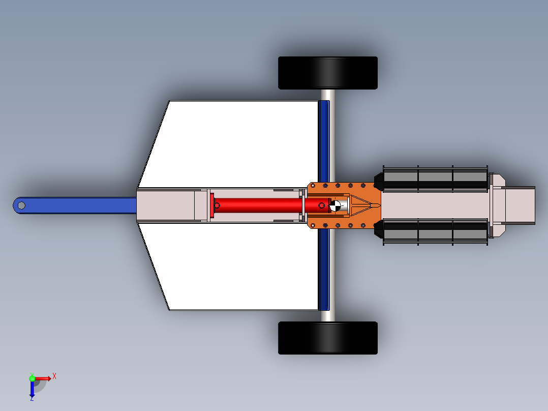 A2004522-液压木材劈裂机俯视图