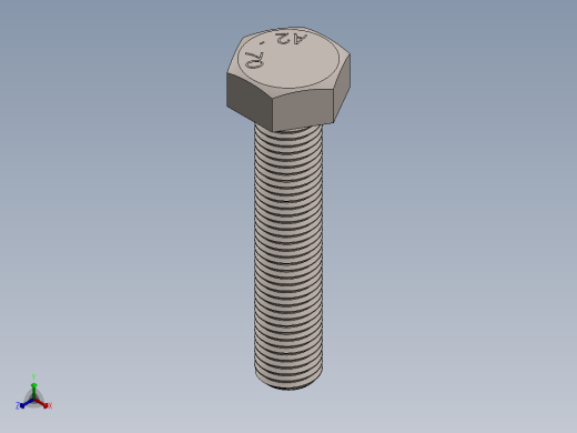 六角螺栓m8x40 11正等轴测缩略图