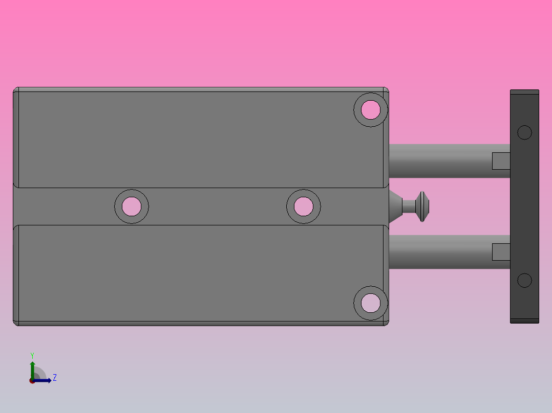 TN系列双轴气缸[TN-10X20-S]左视图
