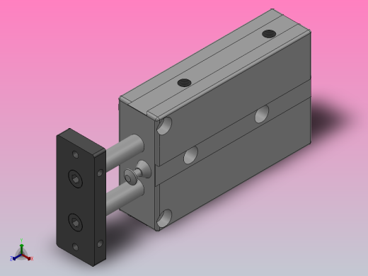 TN系列双轴气缸[TN-10X20-S]正等轴测缩略图