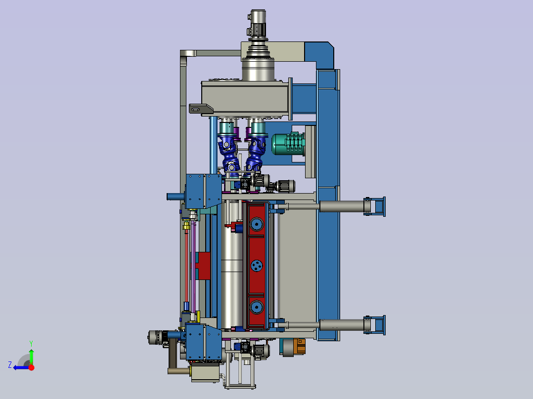 钢板矫直机右视图