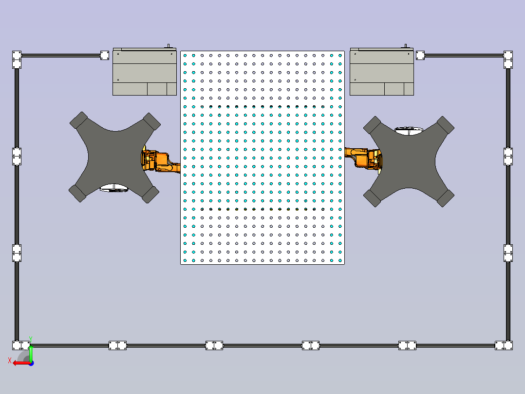 柜体焊接夹紧工装后视图