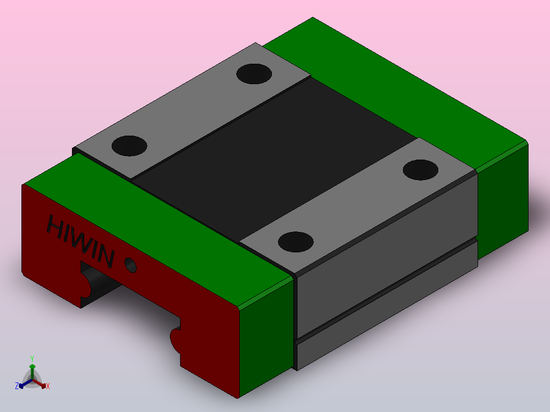 滑块MGN12C（HIWIN）正等轴测图