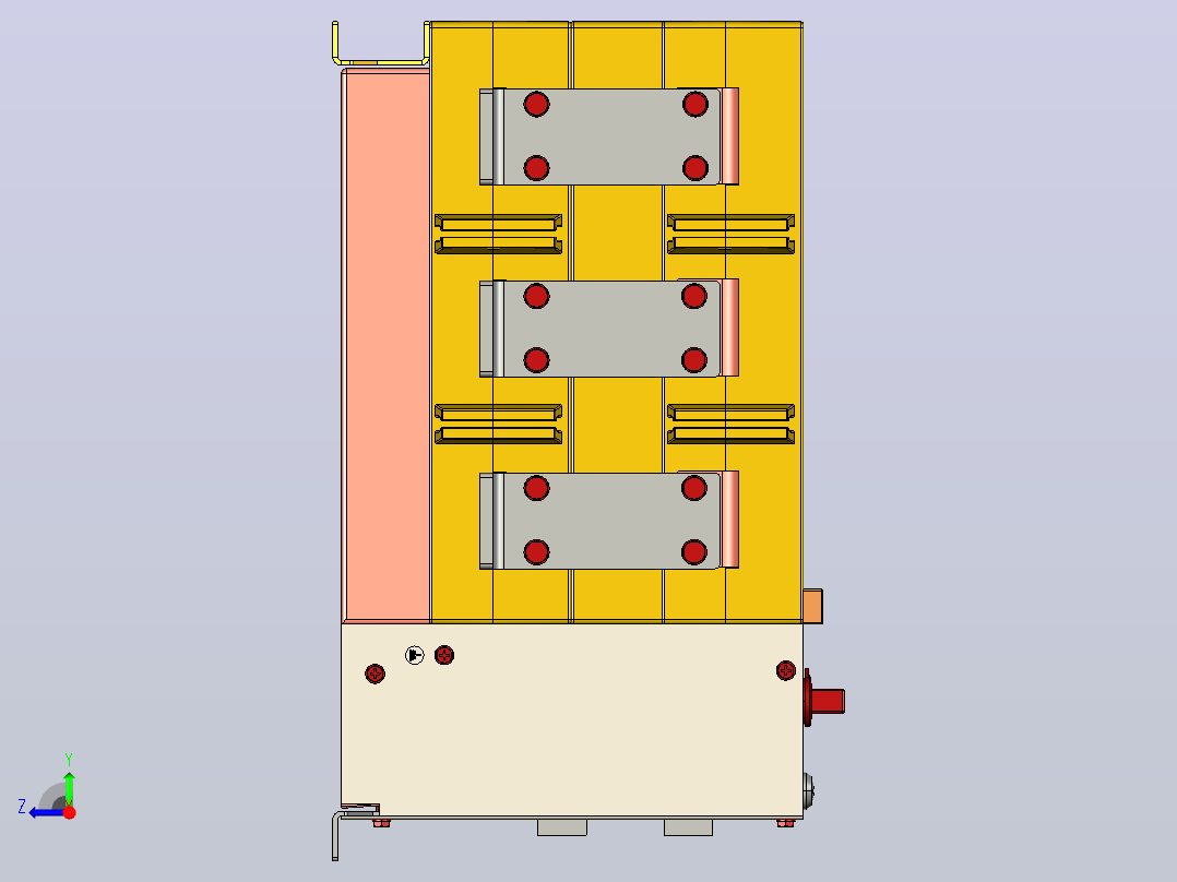 NH40-800、1000_3SZL 3P自动转换开关三维模型202011 (1)右视图