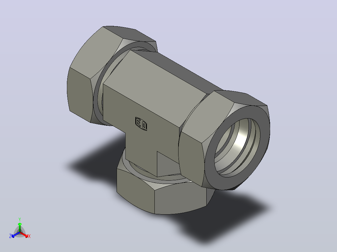 EO接头三通T42LMS.igs正等轴测图
