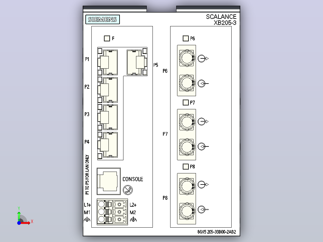 西门子-SCALANCE XB 205-3 6gk 5 205-3bb 00-2ab 2前视图