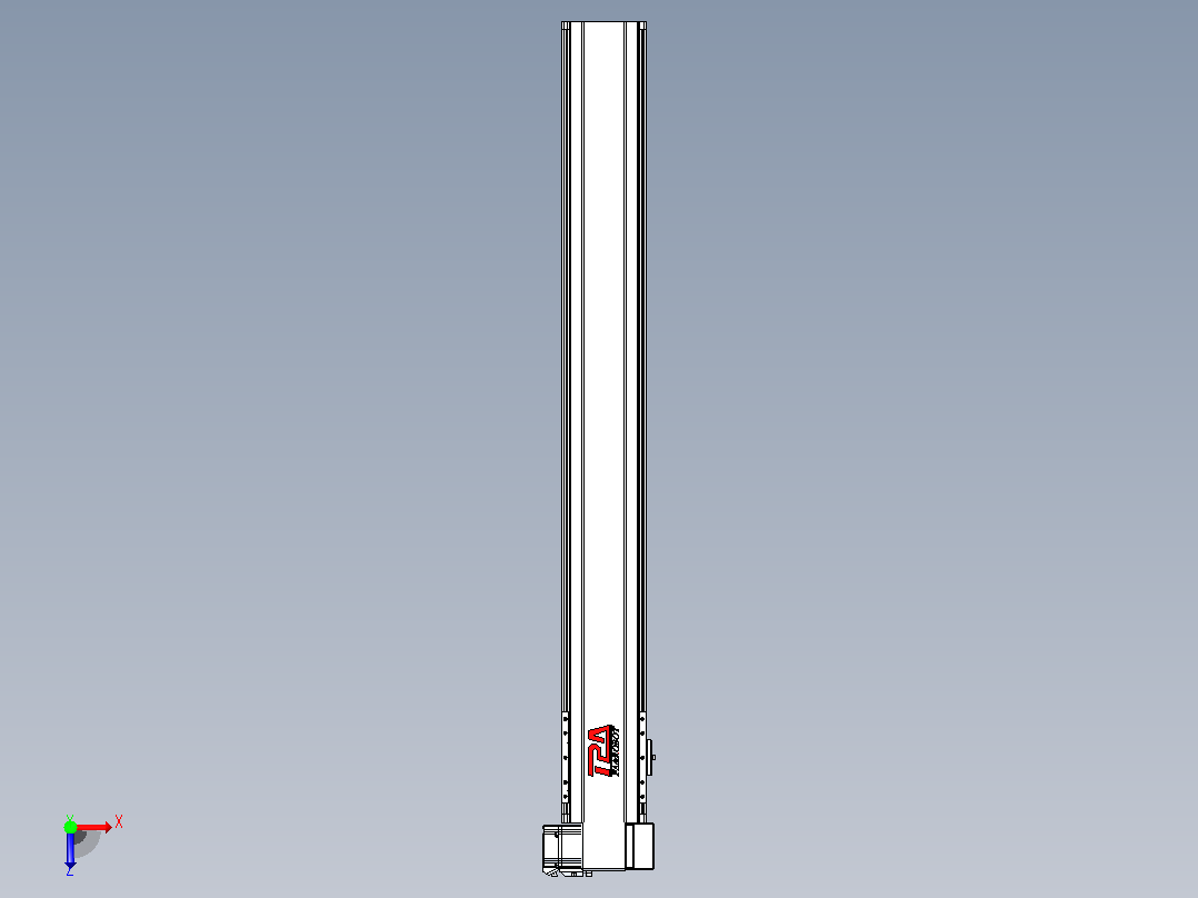 皮带直线轴半封闭可选导轨TPA-HNB-120D-110-L900-RP-Y-P40-N3俯视图