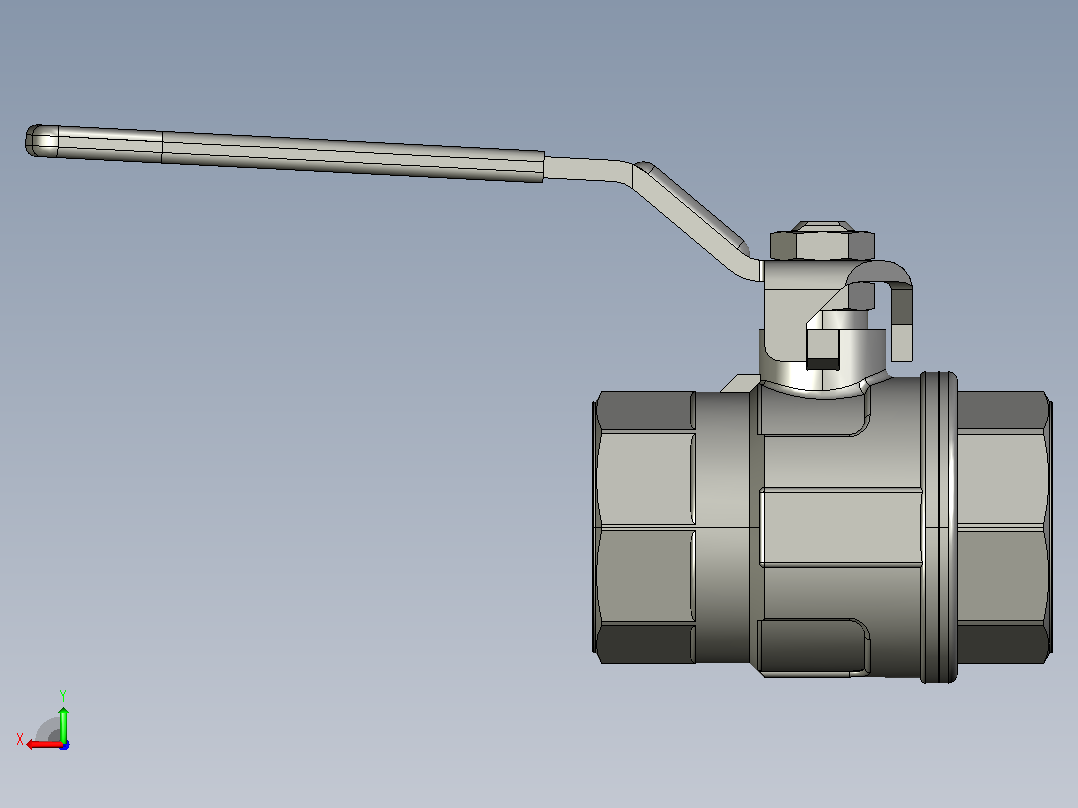 1.25英寸黄铜球阀后视图