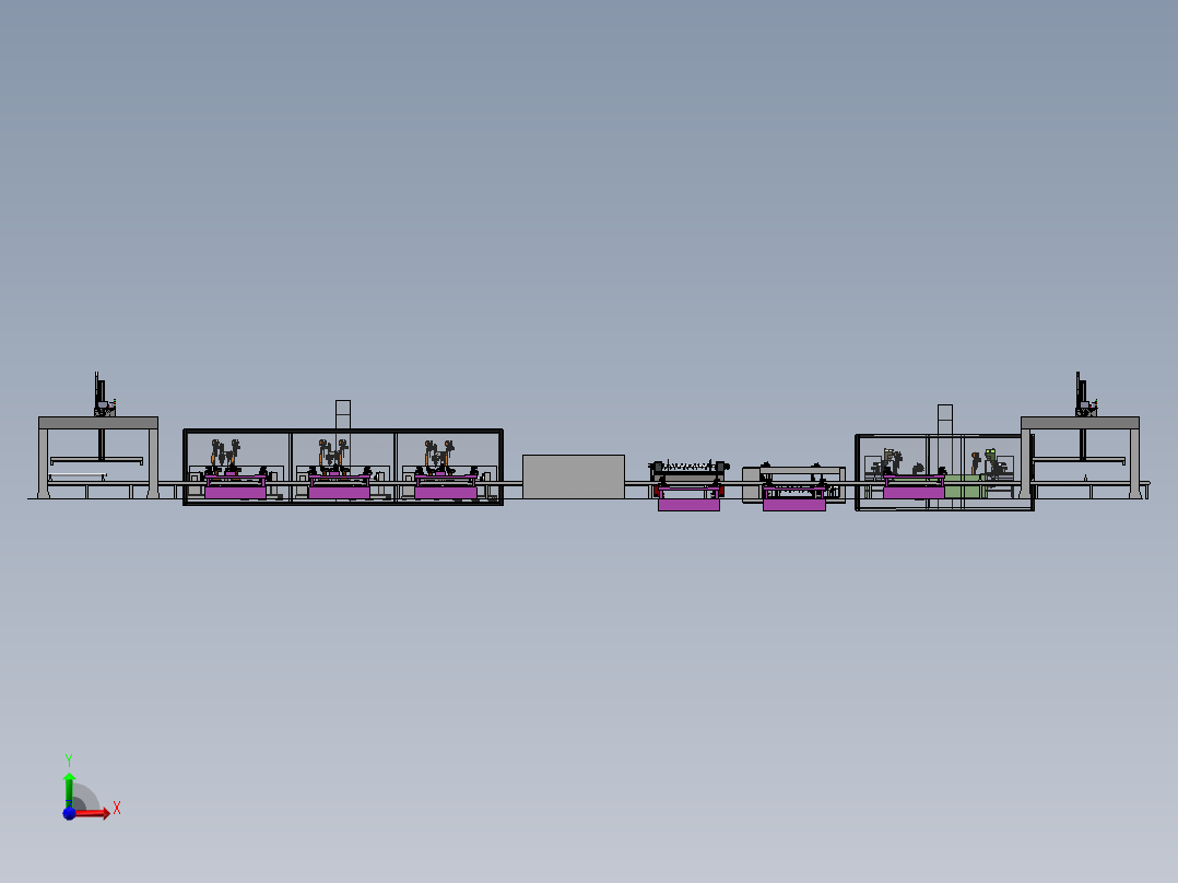 刀轴焊接生产线sw19可编辑前视图
