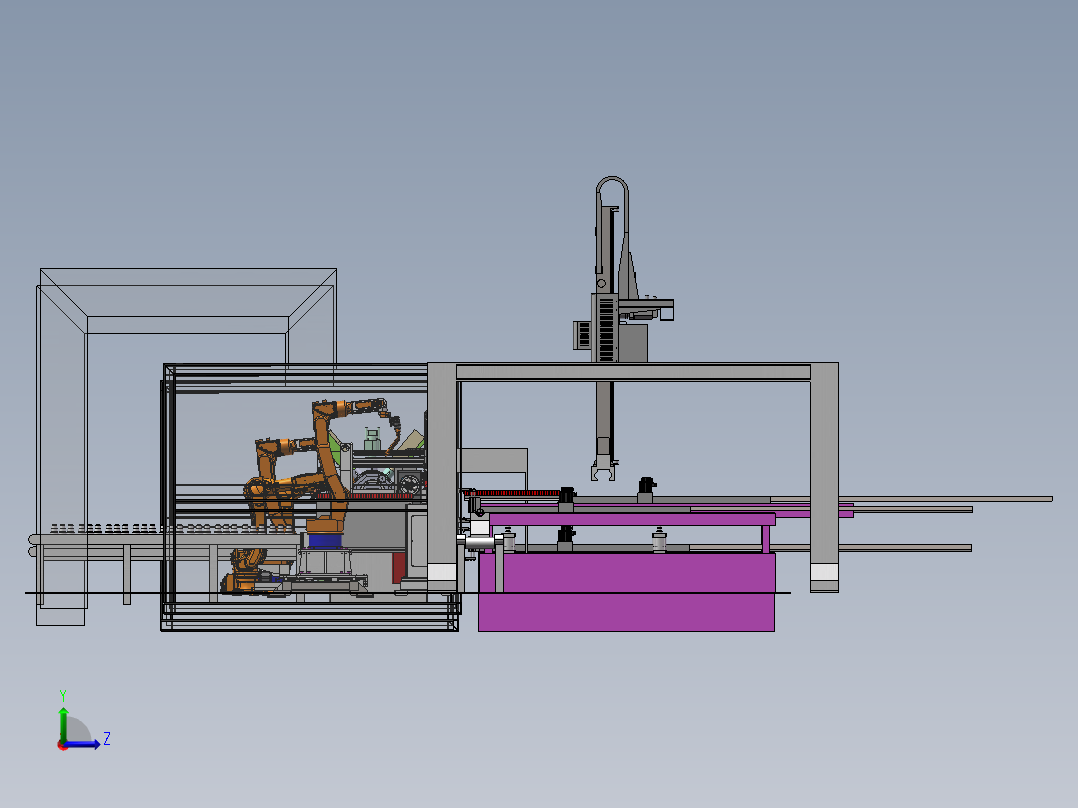 刀轴焊接生产线sw19可编辑左视图