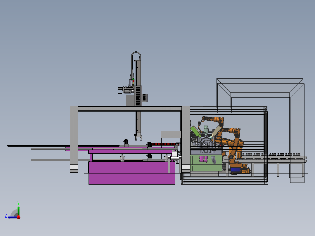 刀轴焊接生产线sw19可编辑右视图