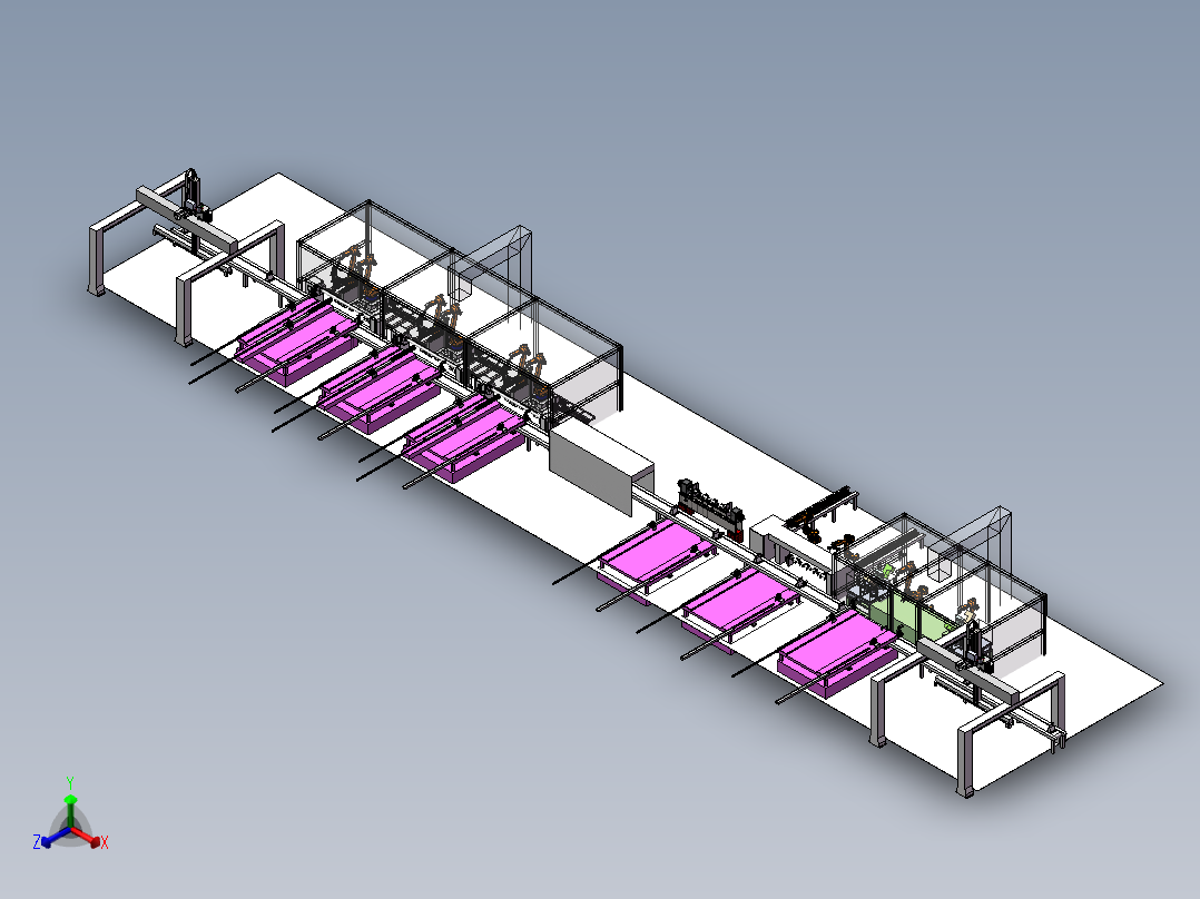 刀轴焊接生产线sw19可编辑正等轴测图