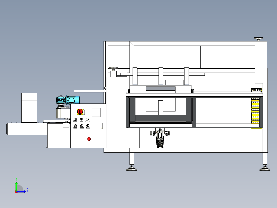纸箱成型机 3D图纸 3D模型 设计素材参考资料step格式文件左视图
