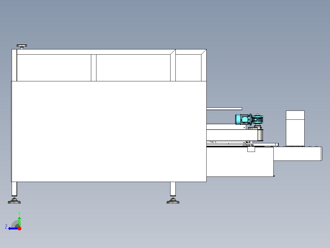 纸箱成型机 3D图纸 3D模型 设计素材参考资料step格式文件右视图