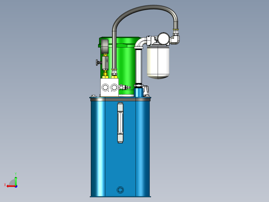 油泵 3D模型后视图