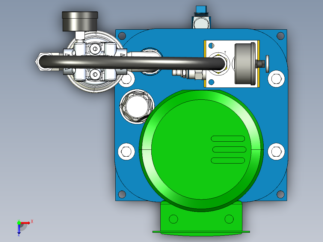 油泵 3D模型俯视图
