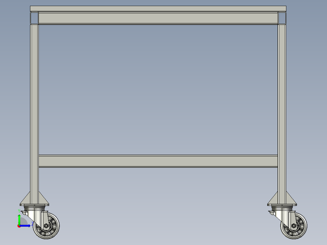 1600毫米x 1200毫米x 900毫米（带脚轮）左视图