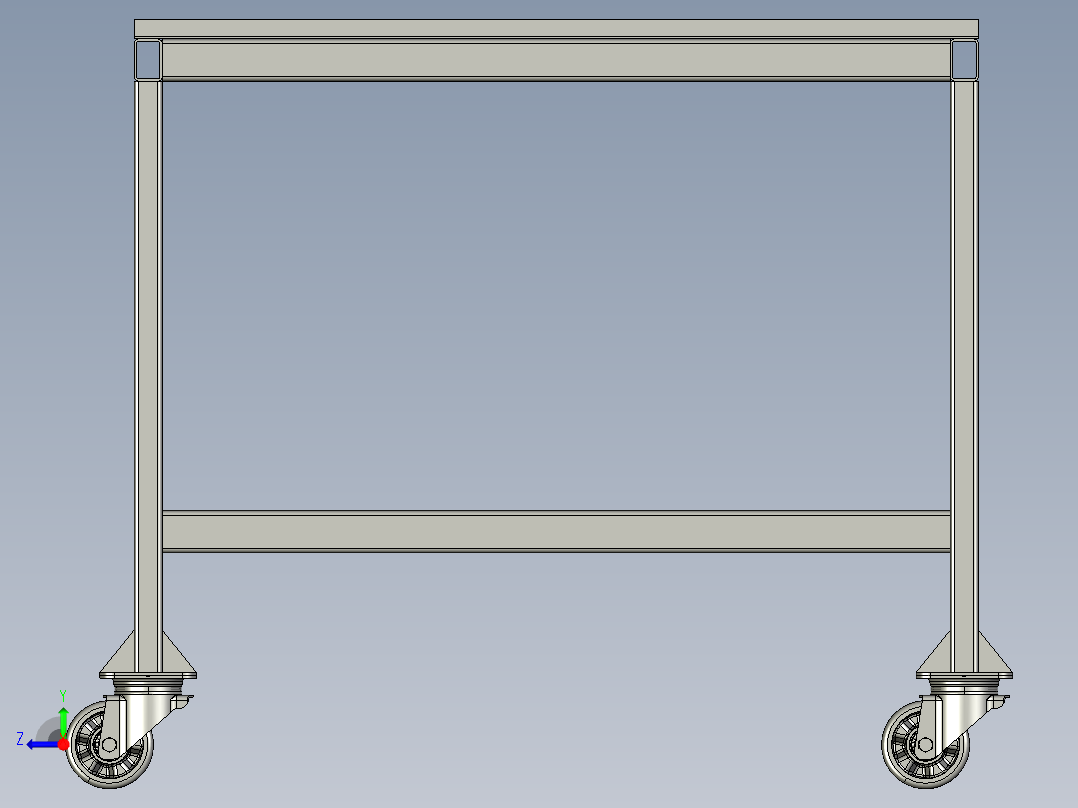 1600毫米x 1200毫米x 900毫米（带脚轮）右视图