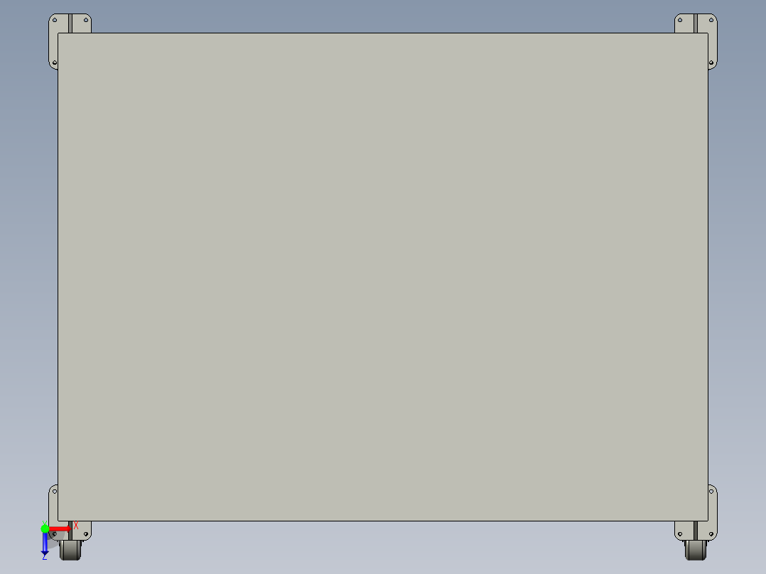 1600毫米x 1200毫米x 900毫米（带脚轮）俯视图