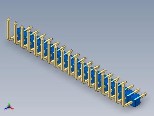 彩色公排针 100mil 2.54mm 系列-DS1022_blue_18p_100mil_TypeU_rev1.0