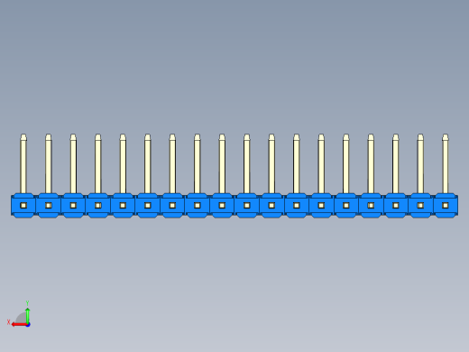 彩色公排针 100mil 2.54mm 系列-DS1022_blue_18p_100mil_TypeU_rev1.0后视缩略图