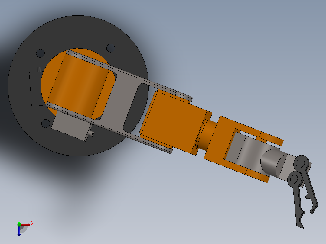 ROB-OP机械臂模型图俯视图