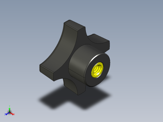 塑料旋钮-Plastic Hand Knob 285-301.STEP正等轴测缩略图